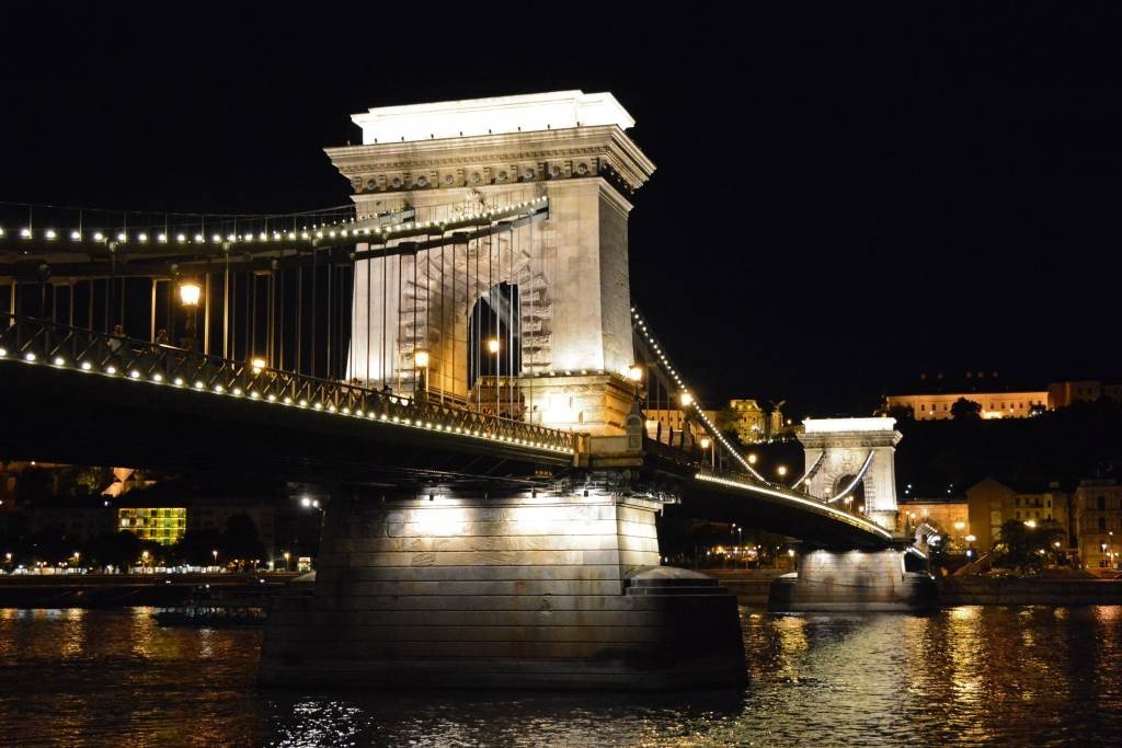 Budapest Chain bridge at Night